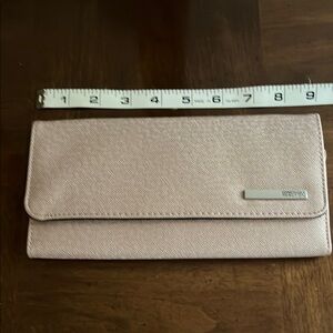 Kenneth Cole Pink Pebbled Wallet Flap Closure